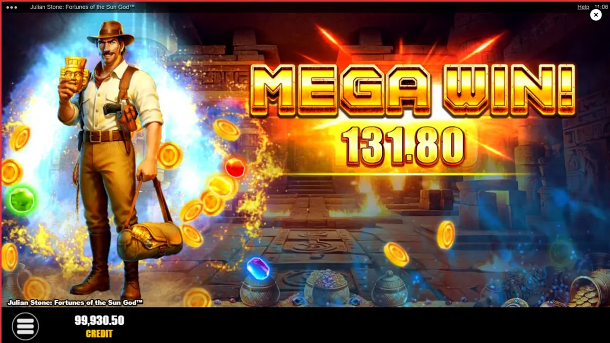 Julian Stone: Fortunes of the Sun God slot dengan latar belakang hutan Aztec yang misterius