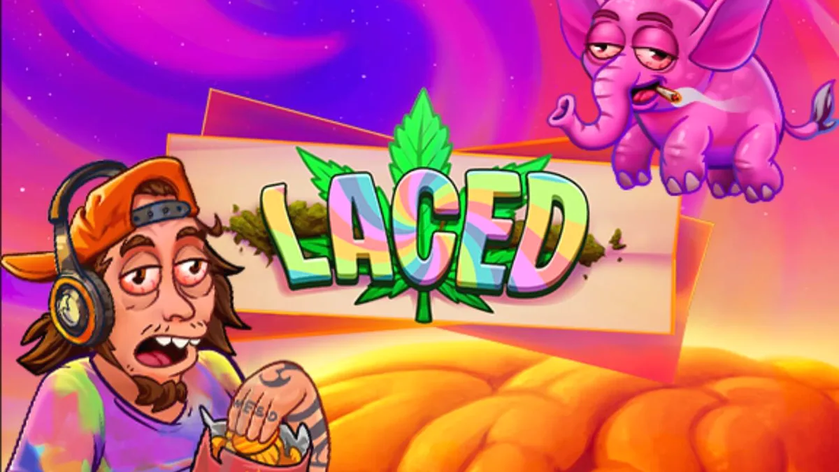 Tampilan visual slot Laced dengan tema santai dan simbol unik